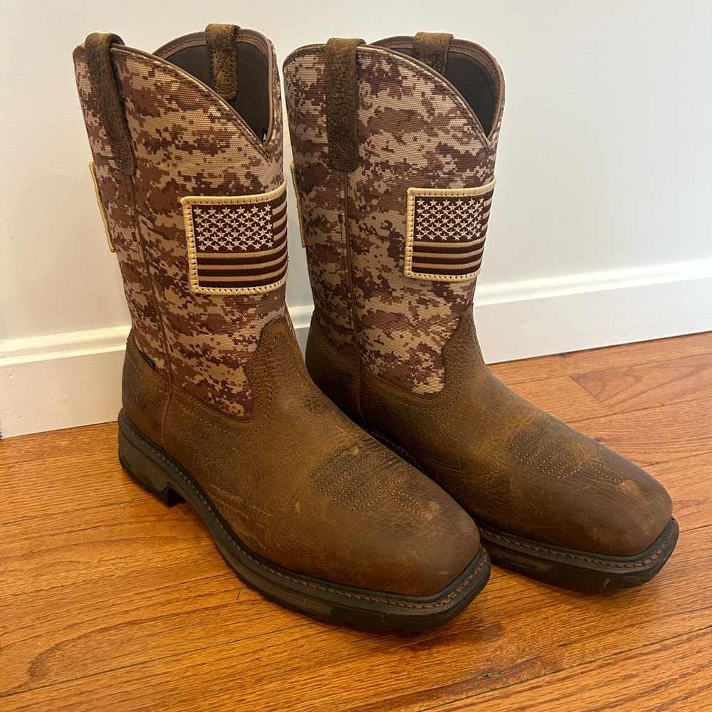 Ariat WorkHog Patriot Steel Toe Earth Sand Camo Size 13EE